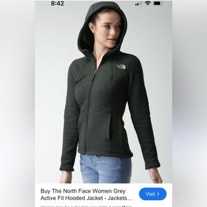 The North Face Ladies grey zipup sweatshirt hoodie